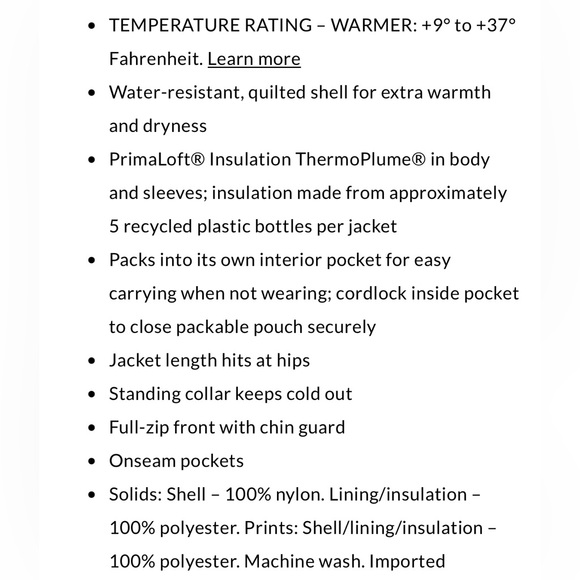 Lands’ End Primaloft girls jacket. Peacock Galaxy. Size XXL (18H-20H). - Picture 16 of 16